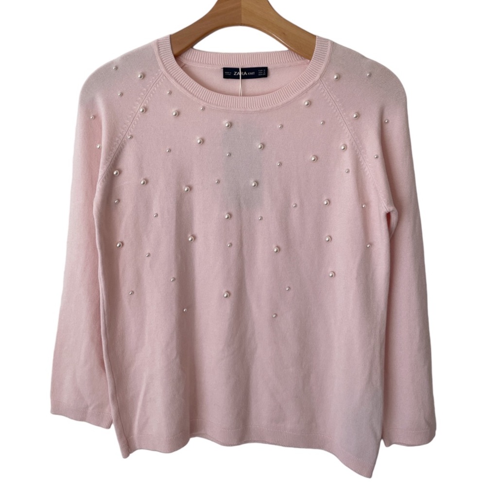 ZARA Knitwear Collection Pink Pullover Top